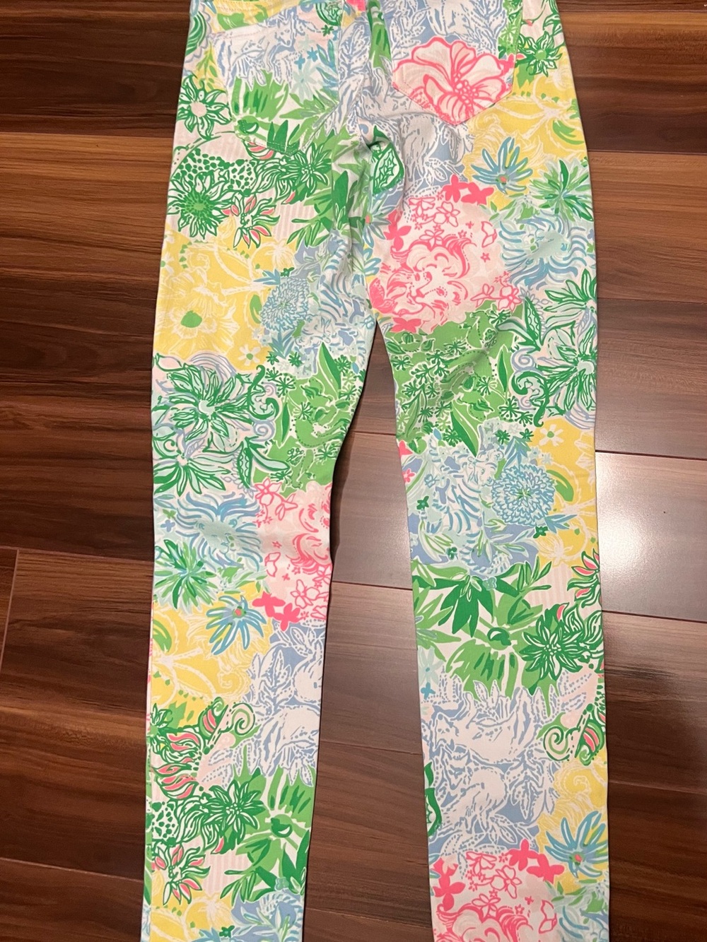 Lilly Pulitzer Floral Skinny Pants in Green, Pink, Yellow, Blue